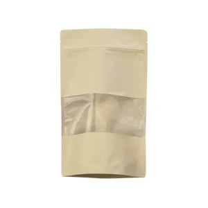 Pungi Doypack® din hârtie, cu fereastră - închidere zip